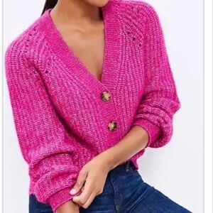 Loft Women's Pink Cardigan Sweater